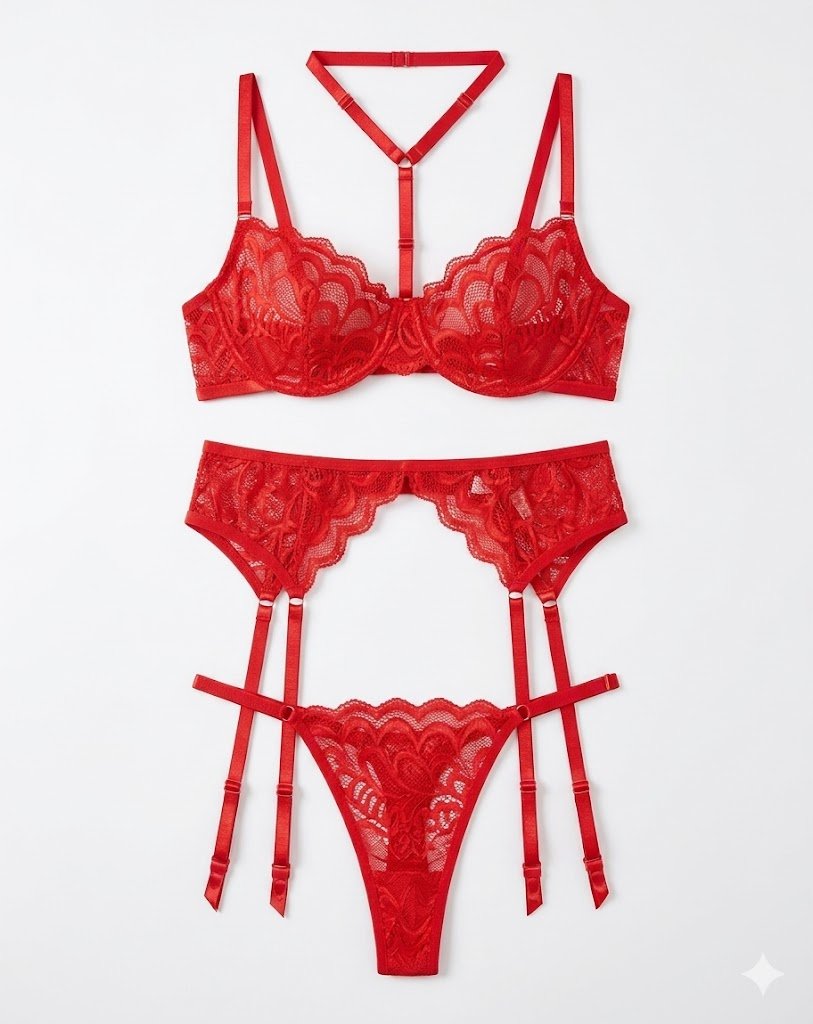 Lenceria Encaje Roja